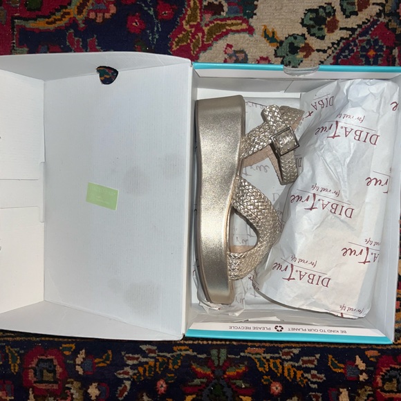 Diba Gold Wedge Sandals - Picture 1 of 4